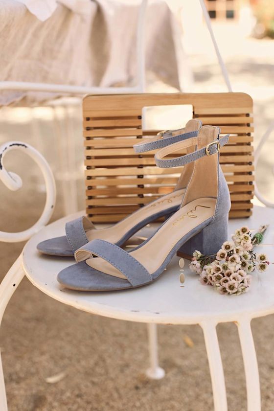 Harper Champagne Glitter Ankle Strap Heels
