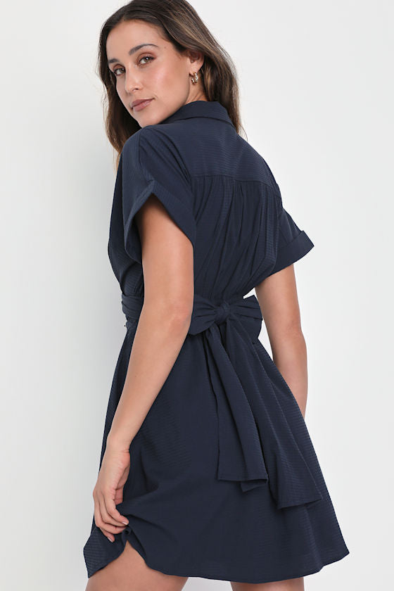 Breeze By Olive Tie-Back Mini Dress With Pockets