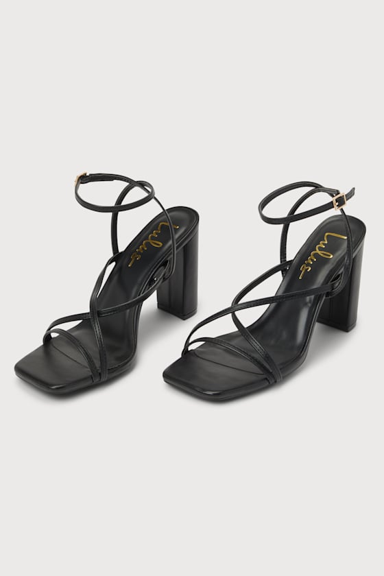 Makennaa White Strappy High Heel Ankle Strap Sandals