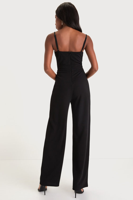Perfectly Sultry White Sheer Mesh Bustier Wide-Leg Jumpsuit