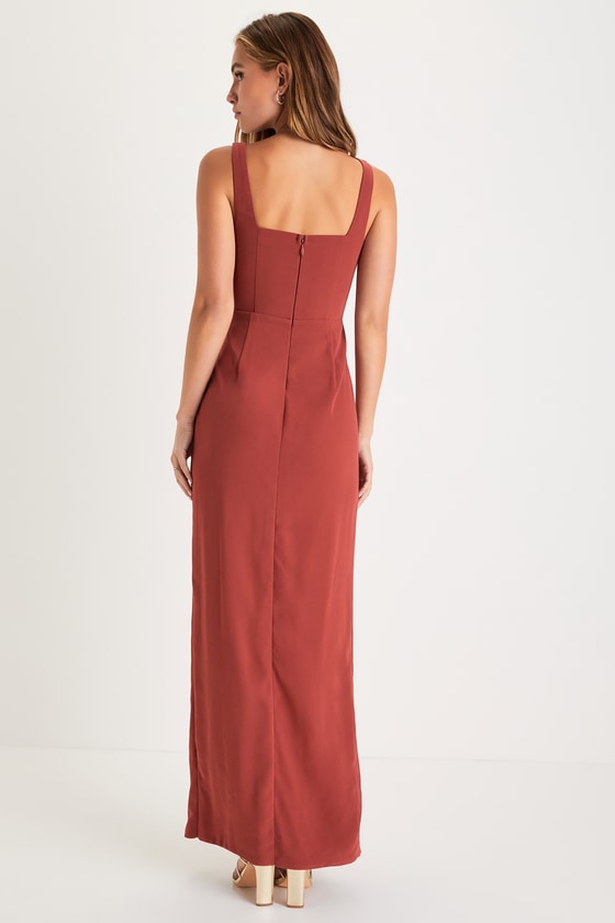 Glamorous Disposition Lavender Ruched Maxi Dress