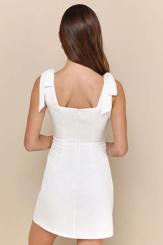 Your Sweetie Black Tie-Strap Mini Dress