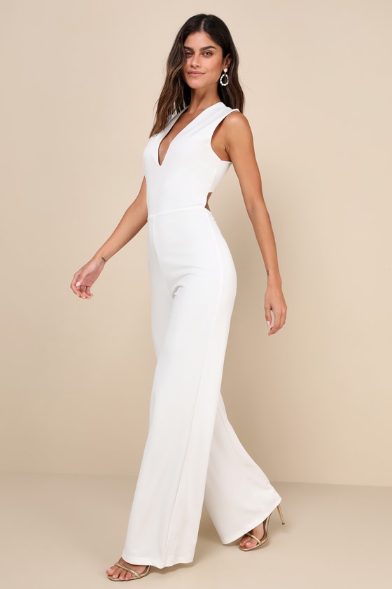 Thinking Out Loud Red Backless Jumpsuit
