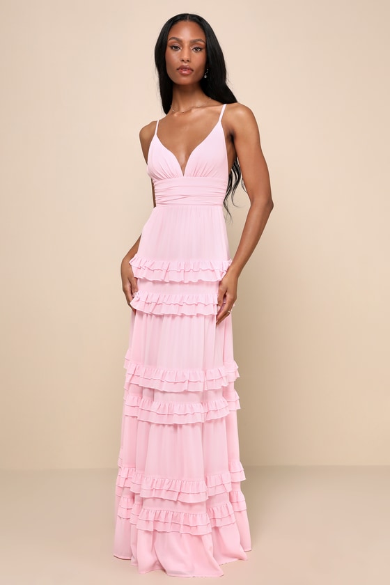 Lavish Perfection Sage Green Ruffled Tiered Maxi Dress