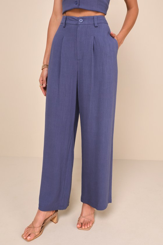 Suits You Perfectly Olive Green Linen Wide-Leg Pants