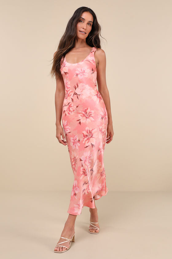 Romantic Whims Blue Floral Print Organza Sleeveless Slip Dress