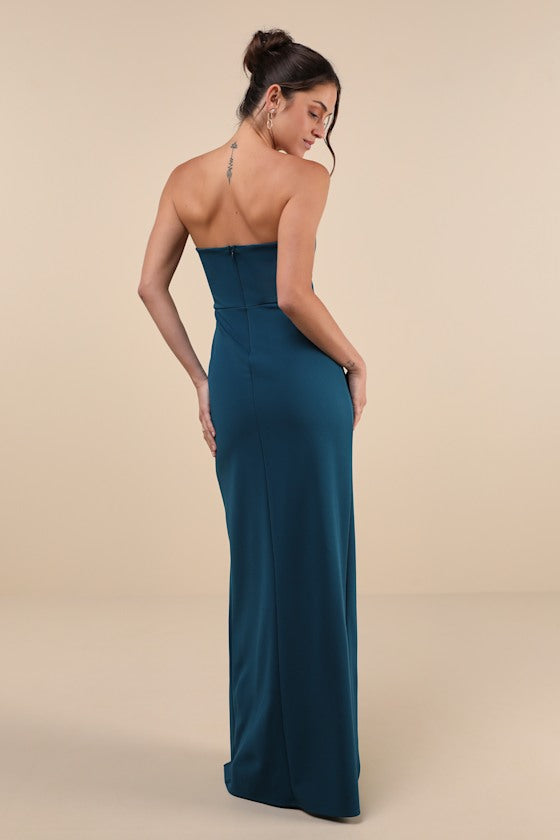 Dedicated to Glamour Black Strapless Maxi Dress