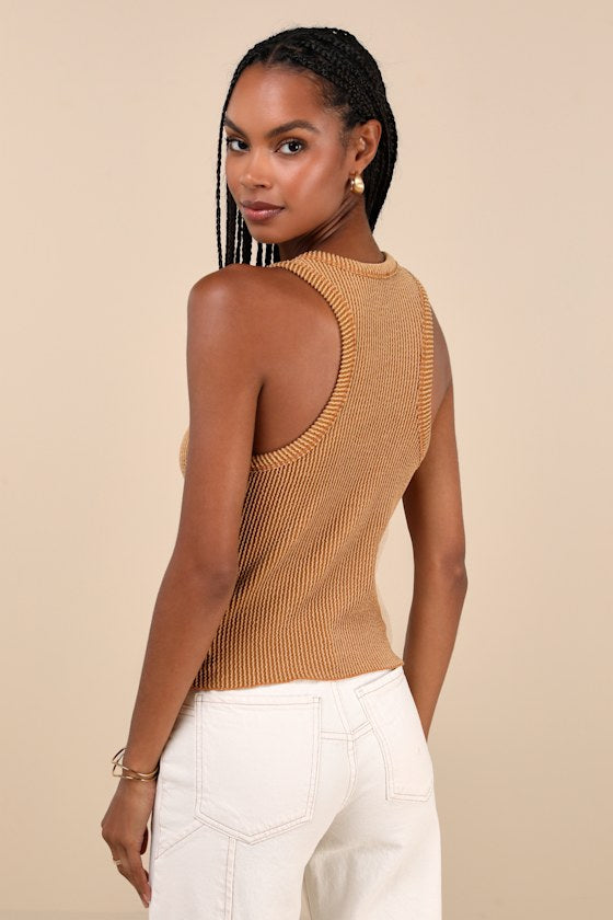 Essential Update Slate Blue Ribbed Tank Top