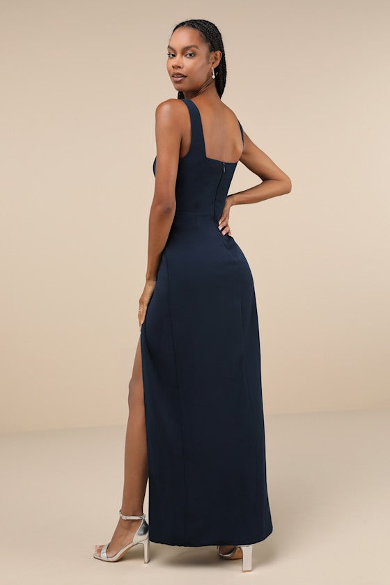 Glamorous Disposition Burgundy Ruched Maxi Dress