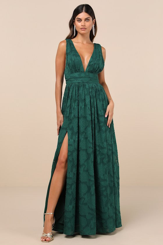 Sweet Sophistication Burgundy Burnout Floral Maxi Dress