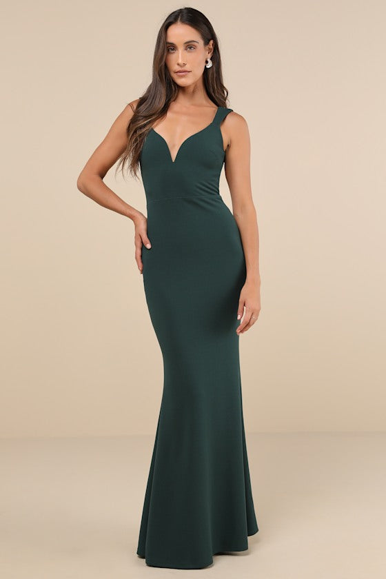 Alluring Temptation Black Backless Ruched Mermaid Maxi Dress