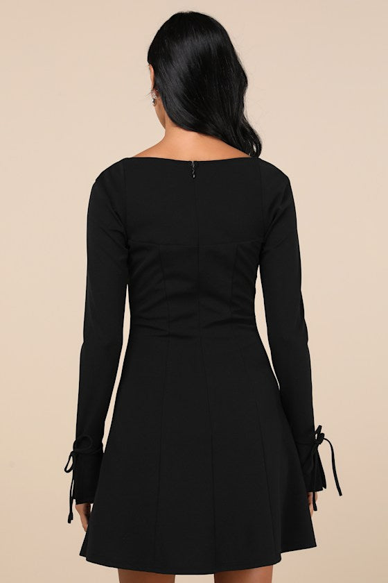 Adored Treatment Emerald Long Sleeve Tie Cuff Mini Dress