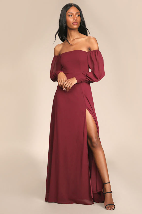 Feel the Romance White Off-the-Shoulder Maxi Dress