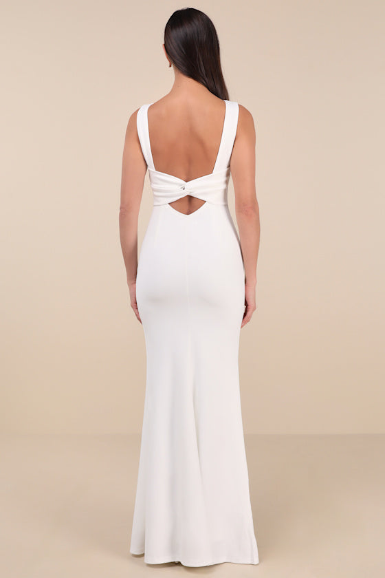 Love In Your Eyes Wine Red Knotted Mermaid Maxi Dress