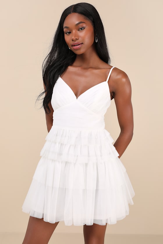 Special Poise Pink Tulle Pleated Sleeveless Tiered Mini Dress