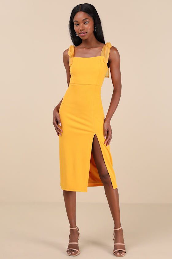 Romantic Celebration Navy Tie-Strap Bodycon Midi Dress