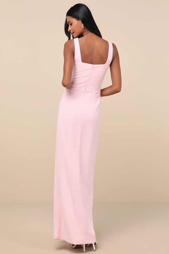 Glamorous Disposition Light Blue Ruched Maxi Dress