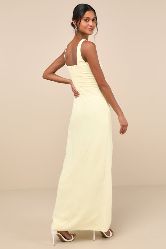 Glamorous Disposition Light Blue Ruched Maxi Dress