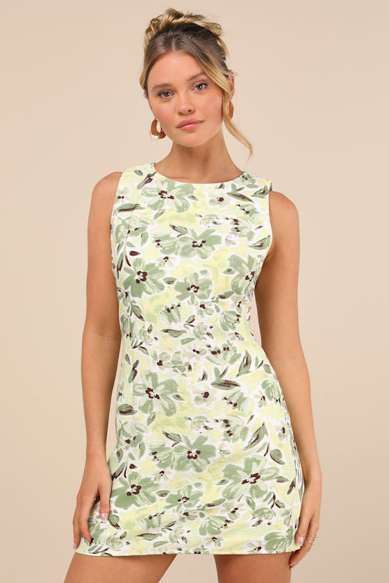 Alyvia Blue and White Striped Sleeveless Mini Dress