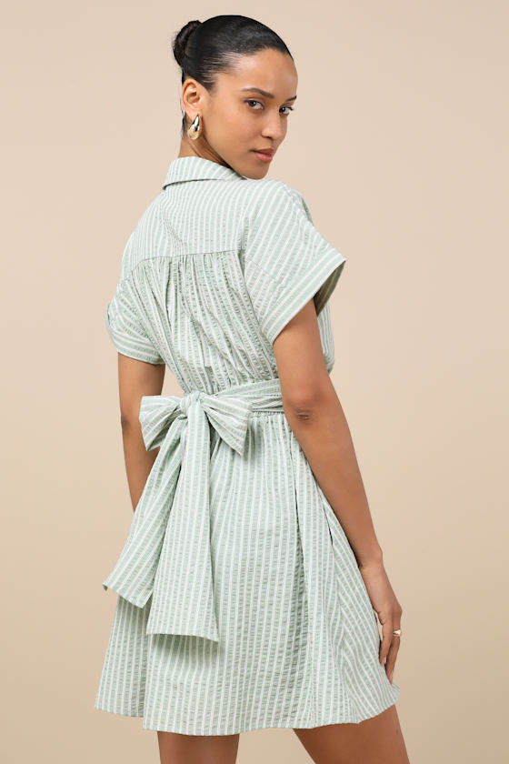 Breeze By Navy Blue Tie-Back Mini Dress With Pockets
