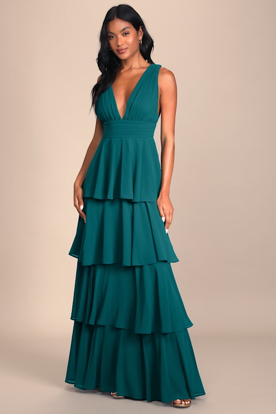Amazing Evening Black Tiered Maxi Dress