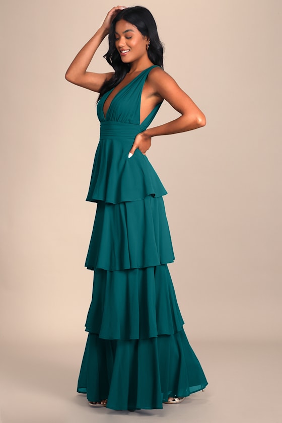Amazing Evening Lavender Tiered Maxi Dress