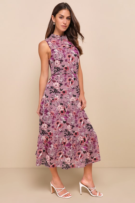 In My Dreams Sage Floral Print Midi Dress
