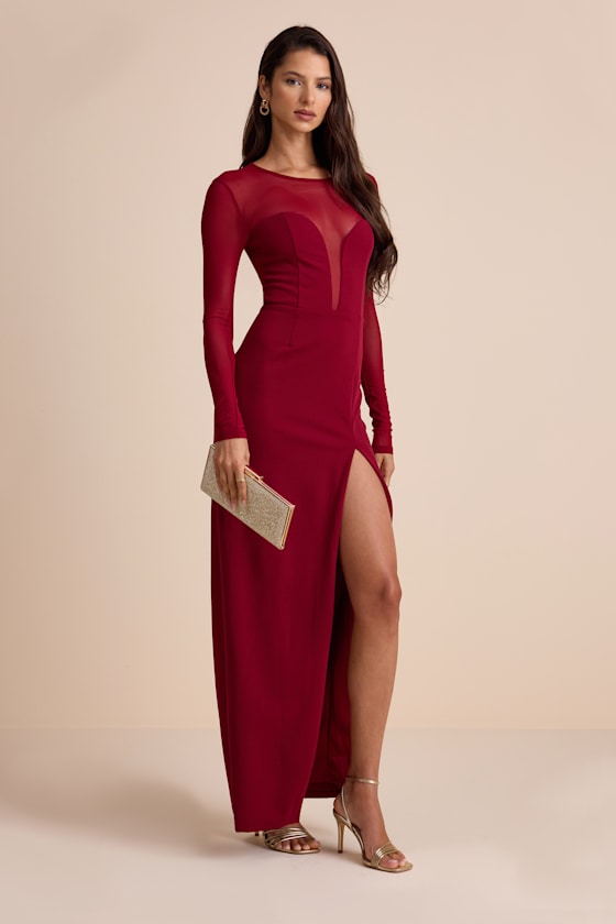 Impeccable Mystique Black Long Sleeve Maxi Dress