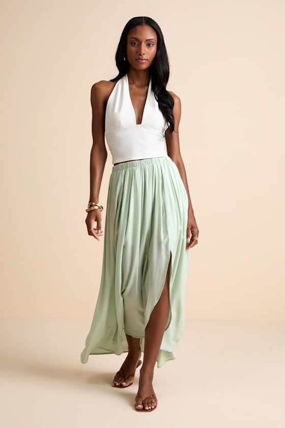 If You Pleats Yellow Pleated Maxi Skirt