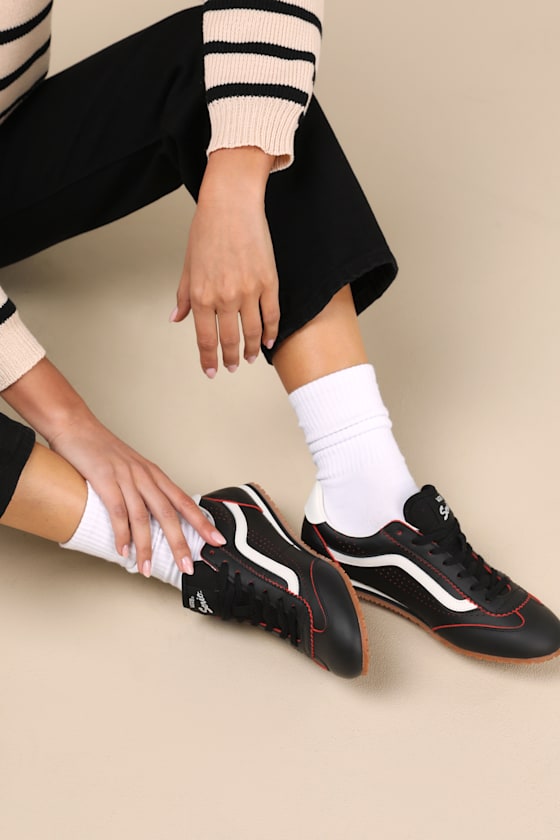 Super Lowpro Black Suede Leather Sneakers