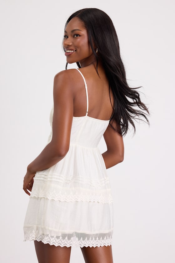 Abby Dusty Pink Lace Tiered Mini Dress