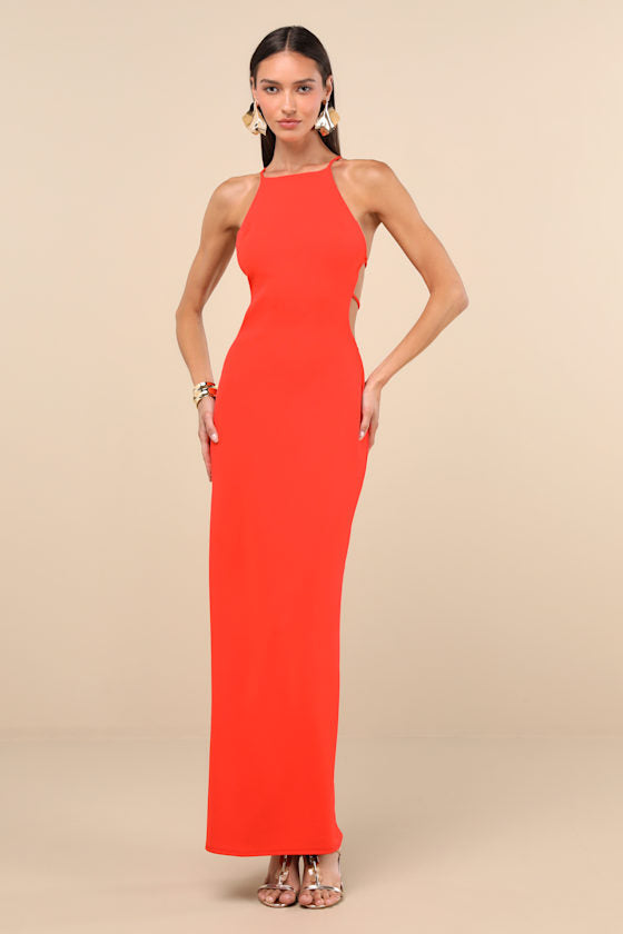 Annina Black Cutout Column Maxi Dress