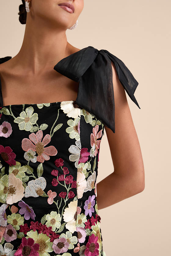 Emphatically Adorable Hot Pink Floral Tie-Strap Mini Dress