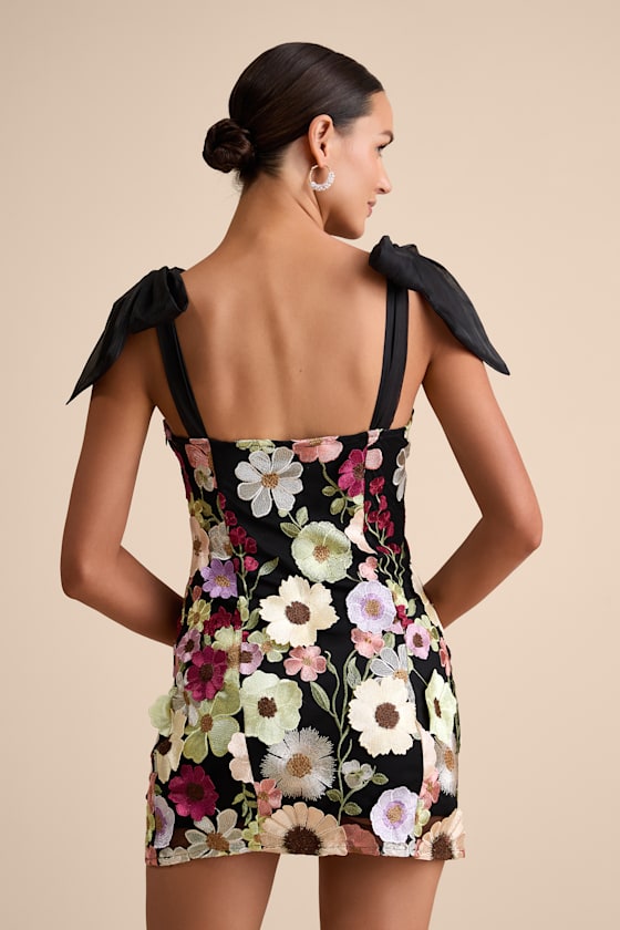 Emphatically Adorable Hot Pink Floral Tie-Strap Mini Dress