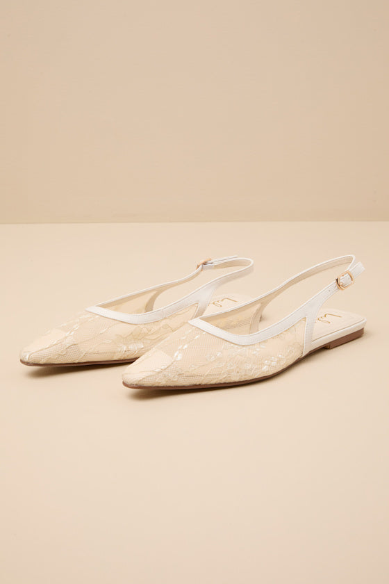 Cepheus Baby Blue Mesh Embroidered Slingback Flats