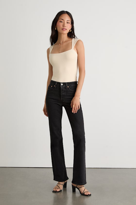 Brayden Black Square Neck Bodysuit