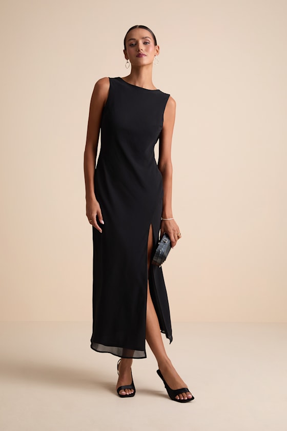 Yaneli White Boat Neck Cowl Back Maxi Dress