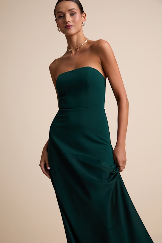 Compelling Style Plum Purple Strapless A-Line Maxi Dress