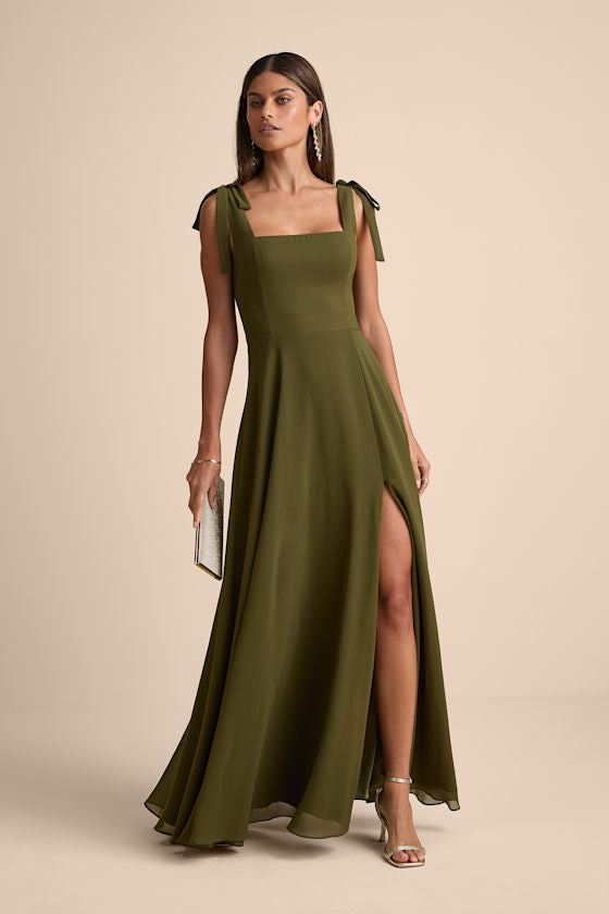 Love Me Forever Navy Blue Floral Square Neck Maxi Dress