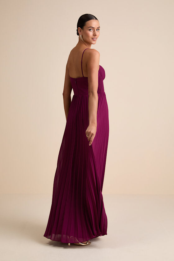 Admirable Elegance Light Blue Pleated Bustier Maxi Dress