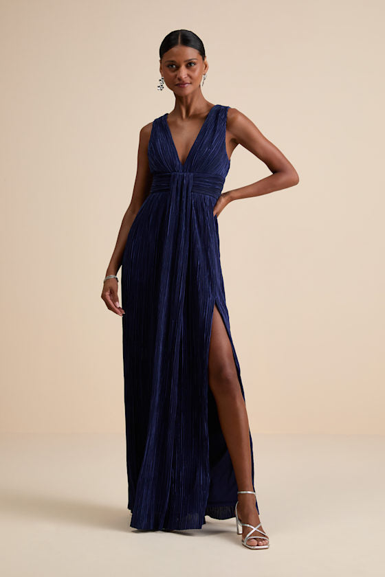 Melitta Lime Green Plisse Sash Maxi Dress