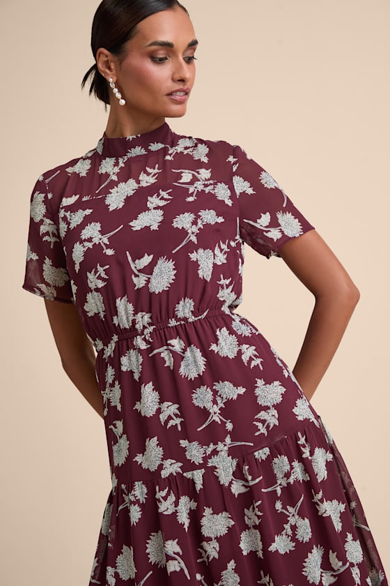 Floral Dressed Up Royal Blue Floral Print Midi Dress