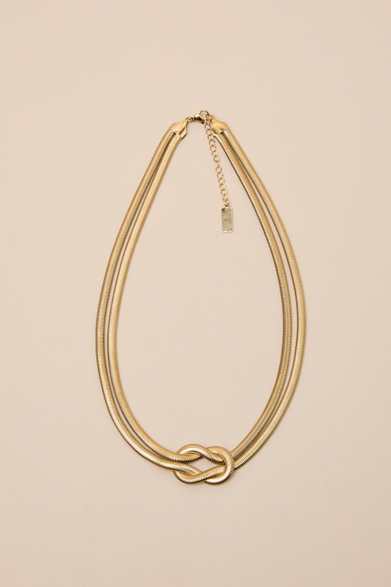 Hebah Gold Snake Chain Knotted Necklace