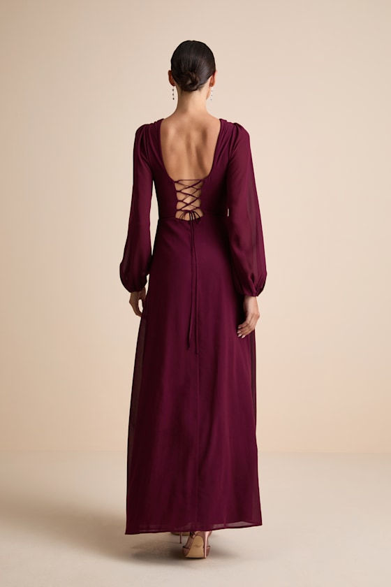 Marvelous Affair Navy Blue Pleated Lace-Up Maxi Dress