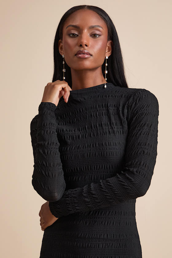 Trendsetting Design Brown Textured Long Sleeve Maxi Dress