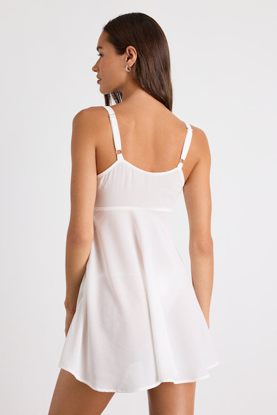 So Adored Ivory Sheer Bow Lingerie Slip