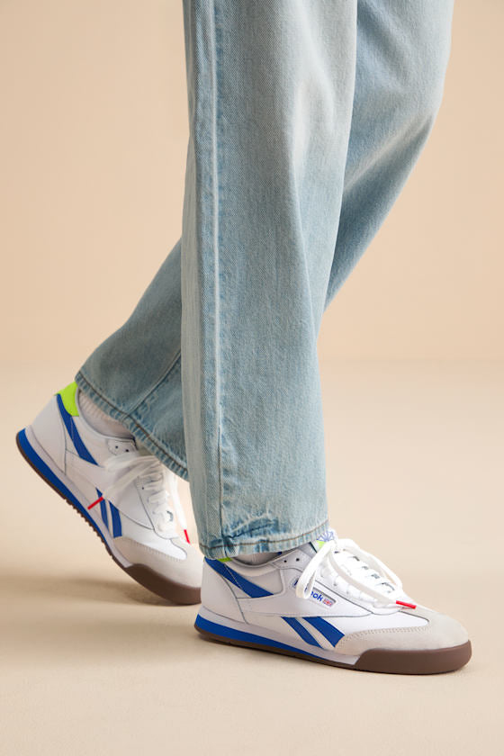 Campio XT Ftwr White and Optimum Blue Leather Sneakers