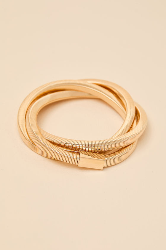 Davia Gold Coiled Interlocking Bracelet