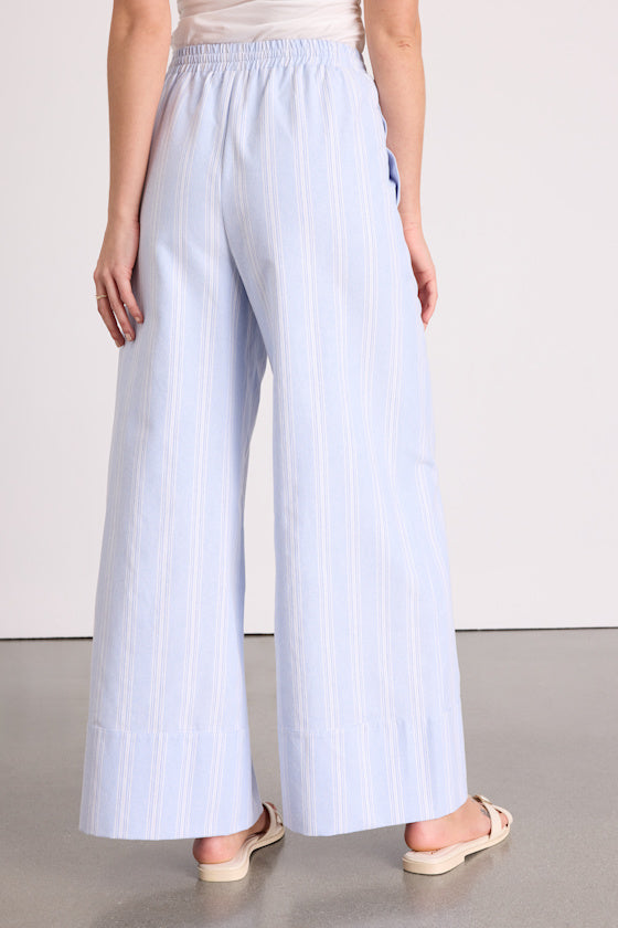 Brisa White Cuffed Wide-Leg Pants