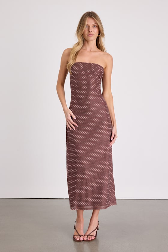 Jaylah Mint Multi Mesh Strapless Midi Dress